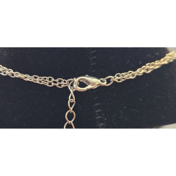 Pink & Silver Tone Pendant Necklace With Lots Of Bling & Sparkle 19" Unique - Picture 3 of 3